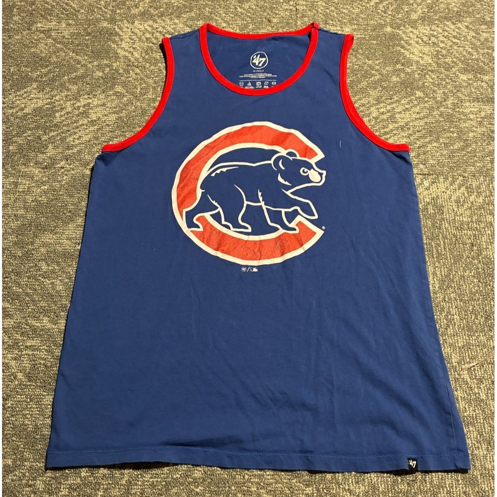 Chicago Cubs Tank Top Walking Bear Logo Mens Medium 47 Brand Blue